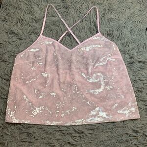 Victoria’s Secret Pink Velour Cross Over Cropped Camisole sz L